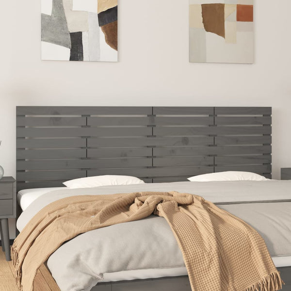 Graues Kopfteil für die Wand Ghadir 206x3x63cm (Kiefer)