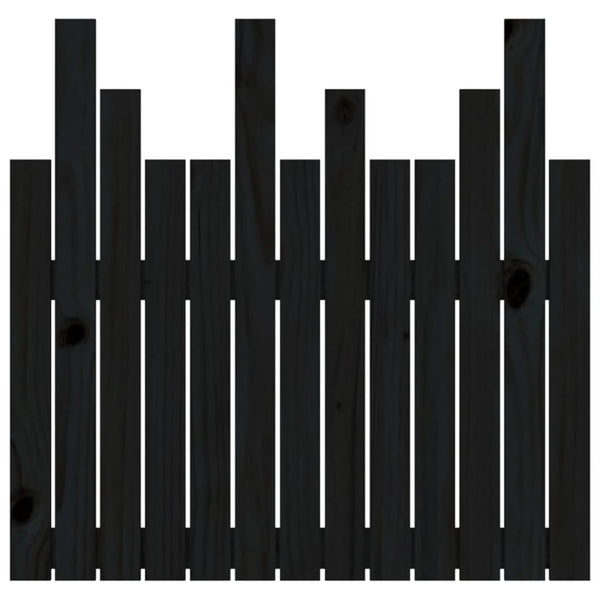 Schwarzes Kopfteil für die Wand Caldari 82,5x3x80cm (Kiefer)