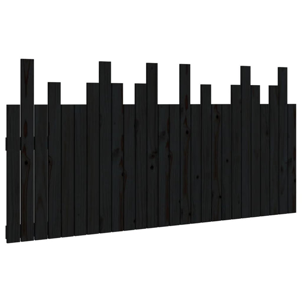 Schwarzes Kopfteil für die Wand Caldari 166x3x80cm (Kiefer)