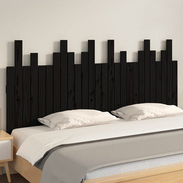 Schwarzes Kopfteil für die Wand Caldari 166x3x80cm (Kiefer)