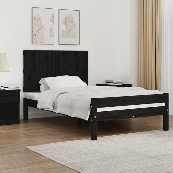 Schwarzes Wandkopfteil Virvora 108x3x60cm (Kiefer)