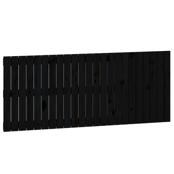 Schwarzes Betthaupt für die Wand Virvora 147x3x60cm (Kiefer)