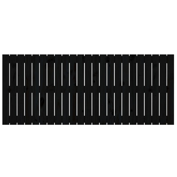 Schwarzes Betthaupt für die Wand Virvora 147x3x60cm (Kiefer)