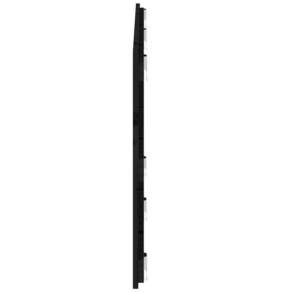 Schwarzes Betthaupt für die Wand Virvora 147x3x60cm (Kiefer)