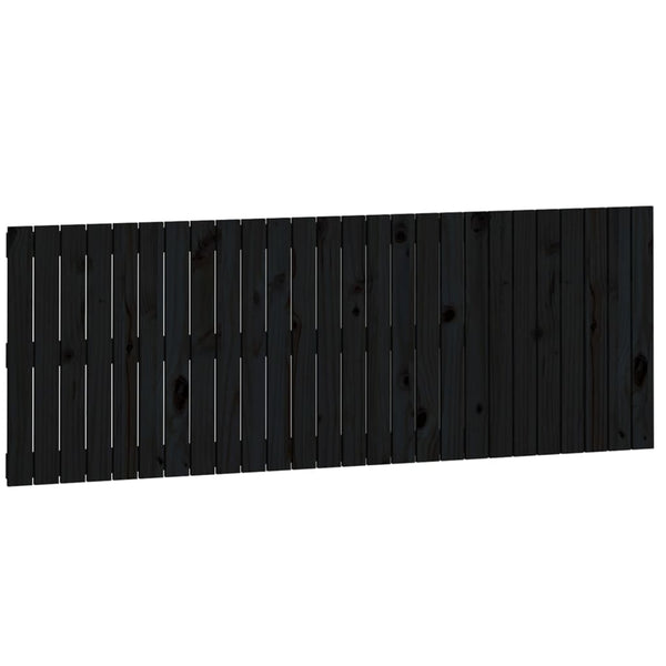 Schwarzes Kopfteil Virvora 166x3x60cm (Kiefer) zur Wandmontage
