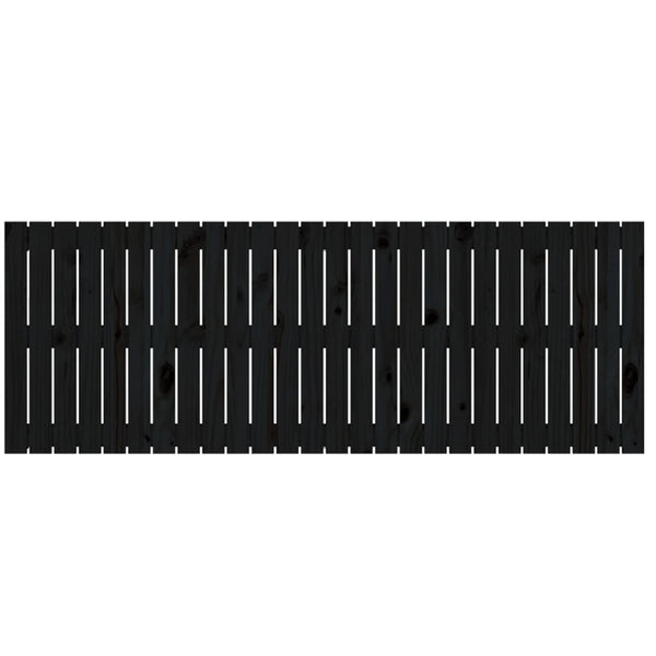 Schwarzes Kopfteil Virvora 166x3x60cm (Kiefer) zur Wandmontage