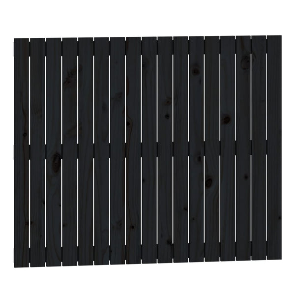 Schwarzes Kopfteil Virvora für die Wand 108x3x90cm (Kiefer)