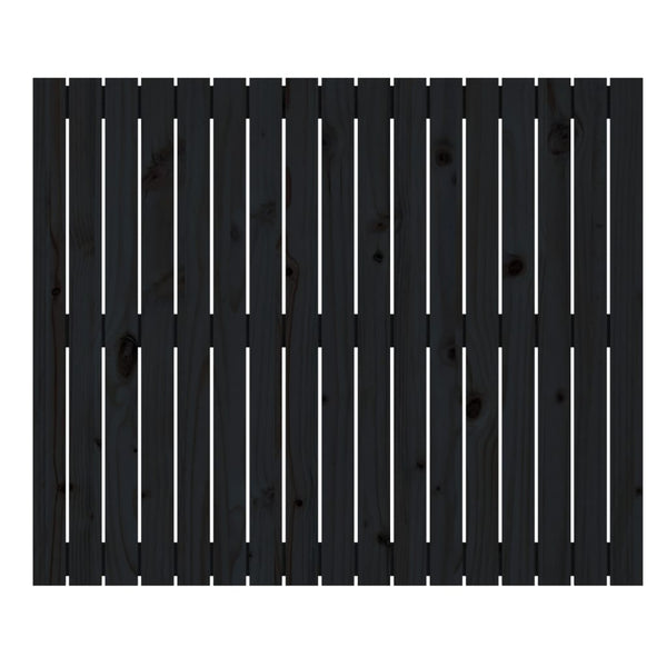 Schwarzes Kopfteil Virvora für die Wand 108x3x90cm (Kiefer)