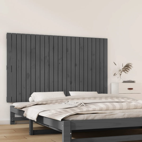 Graues Betthaupt für die Wand Virvora 147x3x90cm (Kiefer)