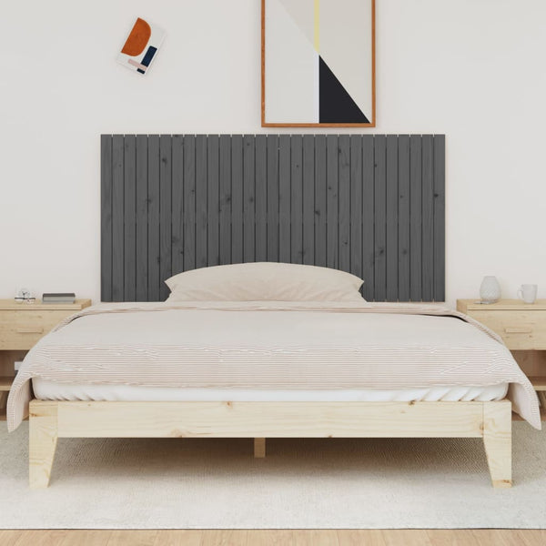 Graues Kopfteil für die Wand Virvora 185x3x90cm (Kiefer)