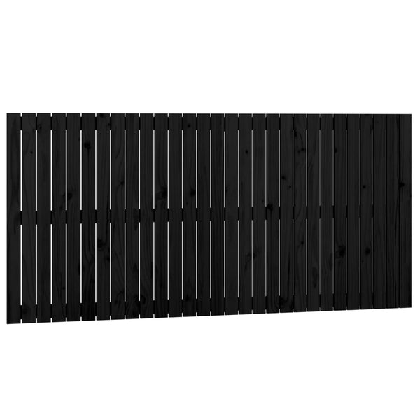 Schwarzes Kopfteil für die Wand Virvora 185x3x90cm (Kiefer)