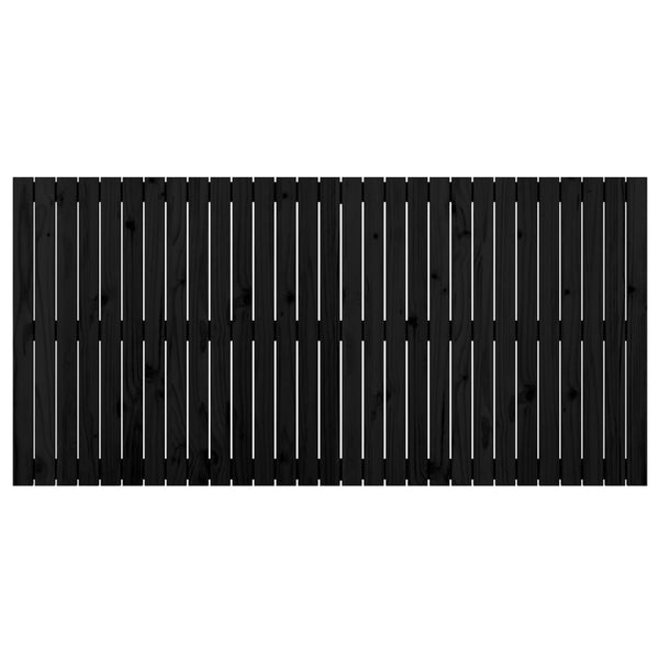 Schwarzes Kopfteil für die Wand Virvora 185x3x90cm (Kiefer)