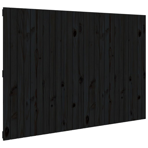 Schwarzes Kopfteil für die Wand Virvora 166x3x110cm (Kiefer)