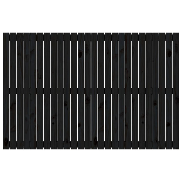 Schwarzes Kopfteil für die Wand Virvora 166x3x110cm (Kiefer)