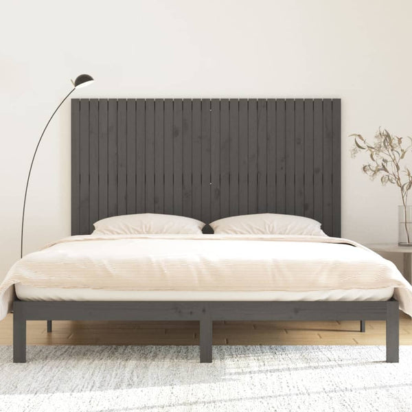 Harmaa sängynpääty seinälle Virvora 185x3x110cm (mänty)