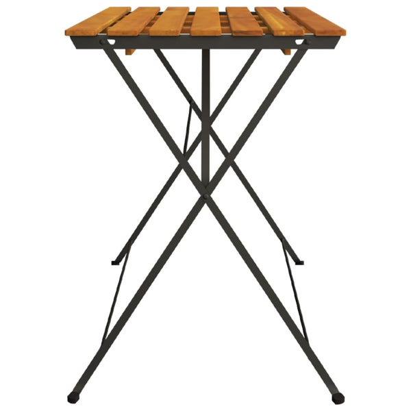 Maybelle klappbarer Bistrotisch 100x54x71cm (Stahl und Akazienholz)
