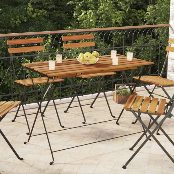 Maybelle klappbarer Bistrotisch 100x54x71cm (Stahl und Akazienholz)