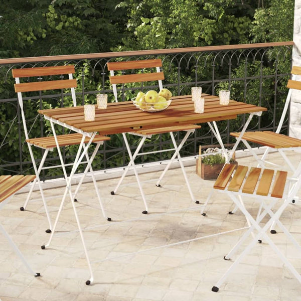 Klappbarer Bistrotisch 100x54x71cm Maybelle (Akazienholz mit Stahl)