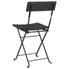 Schwarze klappbare Bistrostühle Facred (2 Stück Polyrattan Stahl)