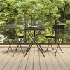 Schwarze klappbare Bistrostühle Facred (2 Stück Polyrattan Stahl)