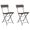 Braune klappbare Bistrostühle von Facred (2 Stück Polyrattan und Stahl)