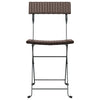 Braune klappbare Bistrostühle von Facred (2 Stück Polyrattan und Stahl)