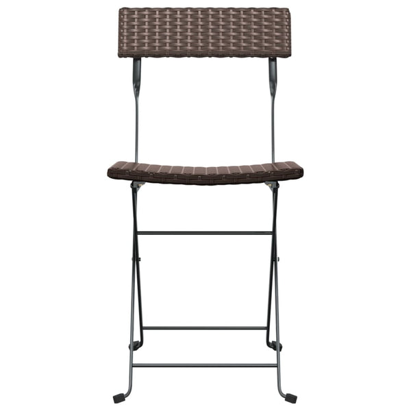 Braune klappbare Bistrostühle von Facred (2 Stück Polyrattan und Stahl)