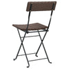 Braune klappbare Bistrostühle von Facred (2 Stück Polyrattan und Stahl)
