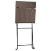 Braune klappbare Bistrostühle von Facred (2 Stück Polyrattan und Stahl)