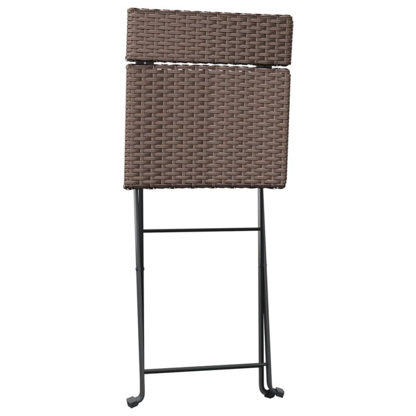 Braune klappbare Bistrostühle von Facred (2 Stück Polyrattan und Stahl)