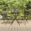Braune klappbare Bistrostühle von Facred (2 Stück Polyrattan und Stahl)