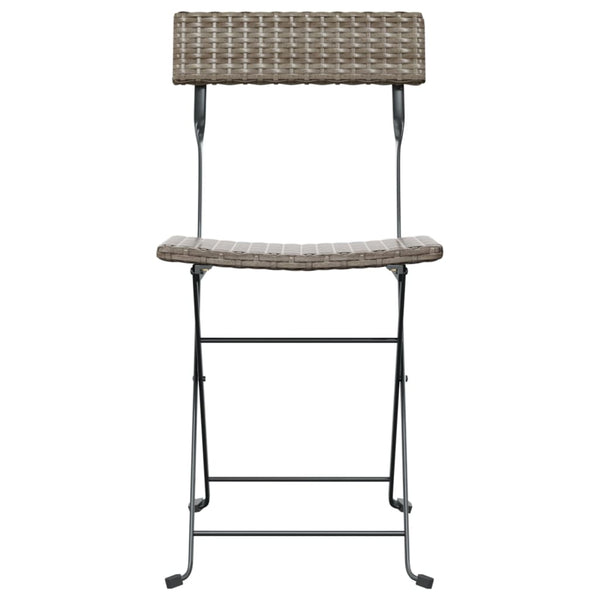 Graue klappbare Bistrostühle von Facred (2 Stück Polyrattan und Stahl)