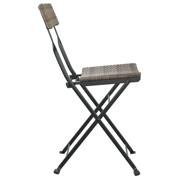 Graue klappbare Bistrostühle von Facred (2 Stück Polyrattan und Stahl)