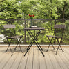 Graue klappbare Bistrostühle von Facred (2 Stück Polyrattan und Stahl)