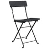 Schwarzes, zusammenklappbares Bistroset Oance (3-teilig, Polyrattan)