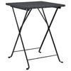 Schwarzes, zusammenklappbares Bistroset Oance (3-teilig, Polyrattan)