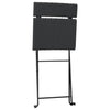 Schwarzes, zusammenklappbares Bistroset Oance (3-teilig, Polyrattan)