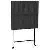 Schwarzes, zusammenklappbares Bistroset Oance (3-teilig, Polyrattan)