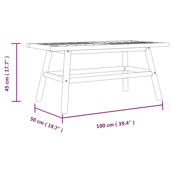 Couchtisch Moushaly 100x50x45cm (Akazienholz)