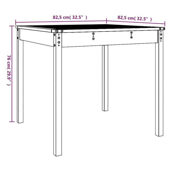 Grauer Gartentisch Kay 82,5x82,5x76cm (Kiefer)