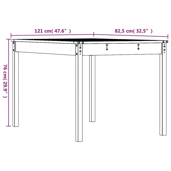 Gartentisch Kay 121x82,5x76cm (Kiefer)