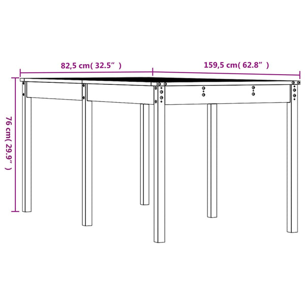 Gartentisch Kay 159,5x82,5x76cm (Kiefer)