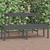 Graue Gartenbank Sarande 159,5x44x45cm (2-Sitzer, Kiefer)