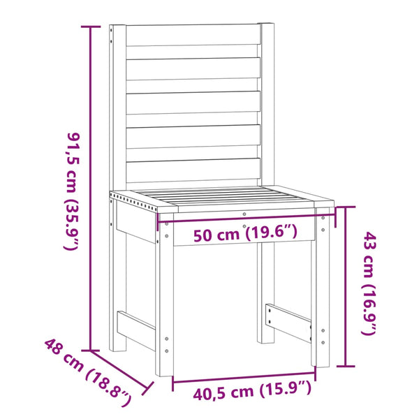 Gartenstühle Velizarie 50x48x91,5cm (2 St., Douglasie)
