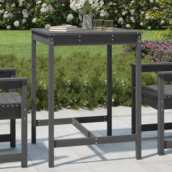 Grauer Gartentisch Nicolaies 82,5x82,5x110cm (Kiefer)
