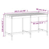 Gartentisch Nicolaies 203,5x90x110cm grau (Kiefer)