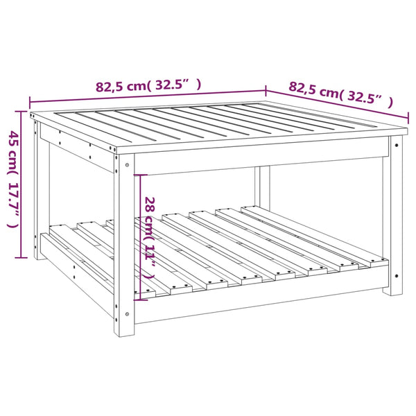 Gartentisch Veliscu 82,5x82,5x45cm (Kiefer)