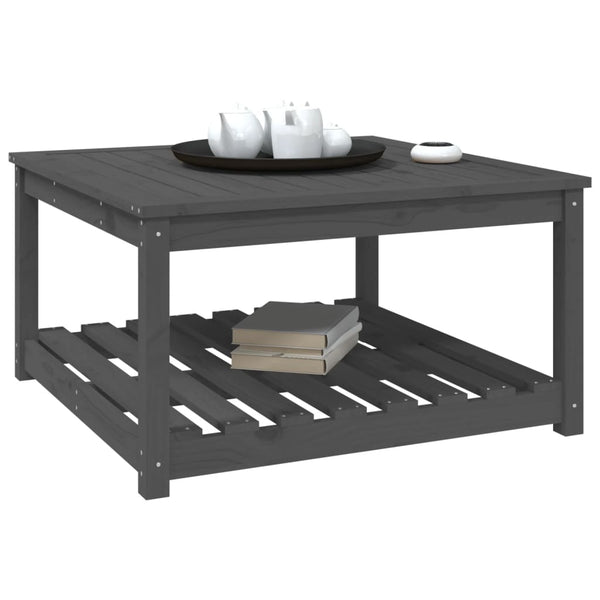 Grauer Gartentisch Veliscu 82,5x82,5x45cm (Kiefer)