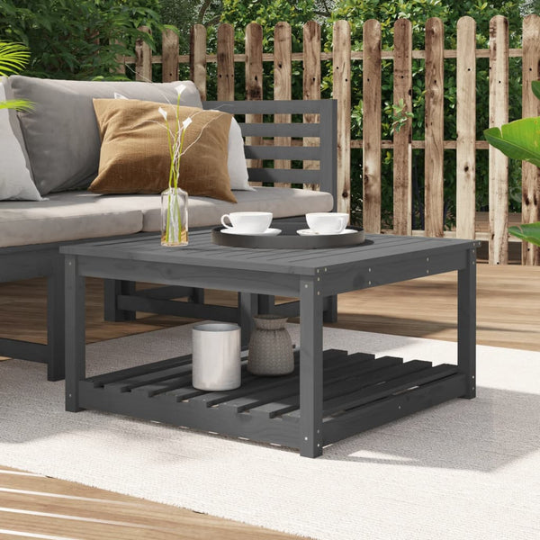 Grauer Gartentisch Veliscu 82,5x82,5x45cm (Kiefer)