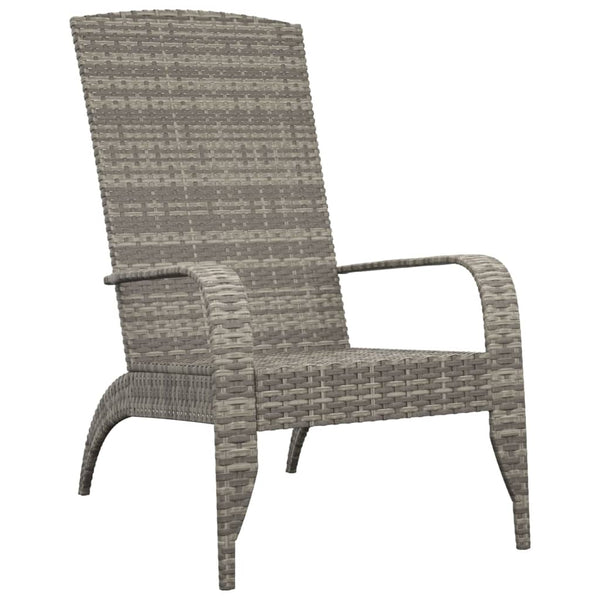 Grauer Adirondack Gartenstuhl Damica (Polyrattan)